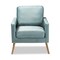 Baxton Studio Leland Glam and Luxe Light Blue Velvet Fabric and Gold Finished Armchair 182-11447-Zoro - alternate 2